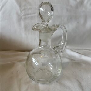 Clear Glass Etched Decanter